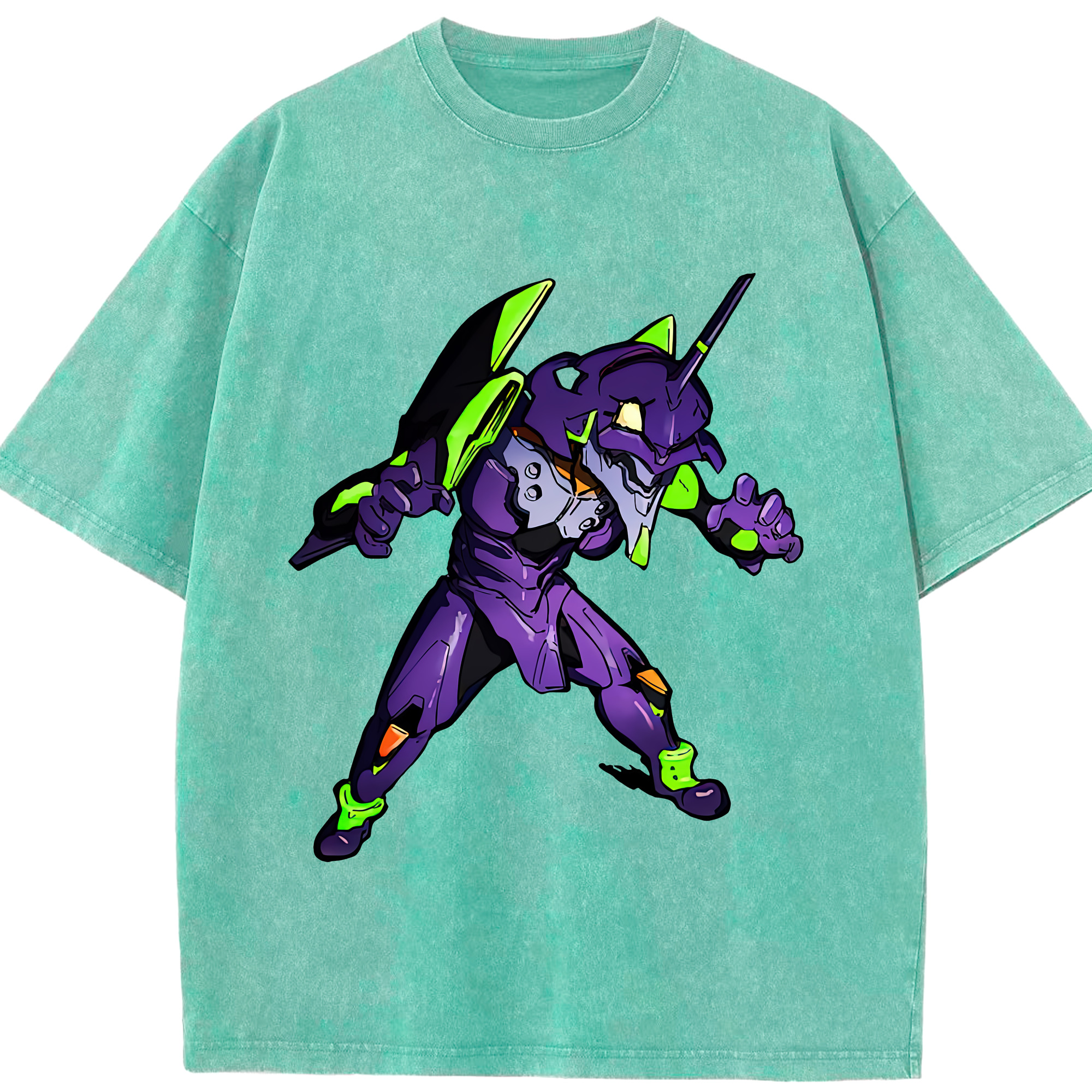 （画像用） EVA 新世紀エヴァンゲリオン 綿100% ヴィンテージ風 半袖Tシャツ（フロントプリント）